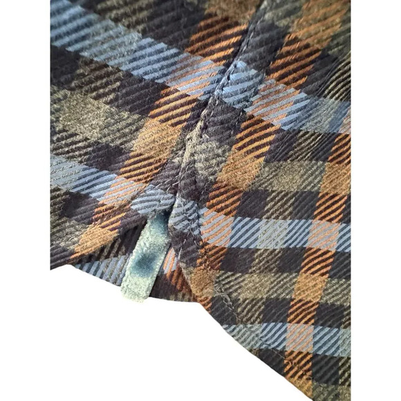 Bullock & Jones Button down L small plaid velvet accent 100% Cotton - Picture 4 of 10